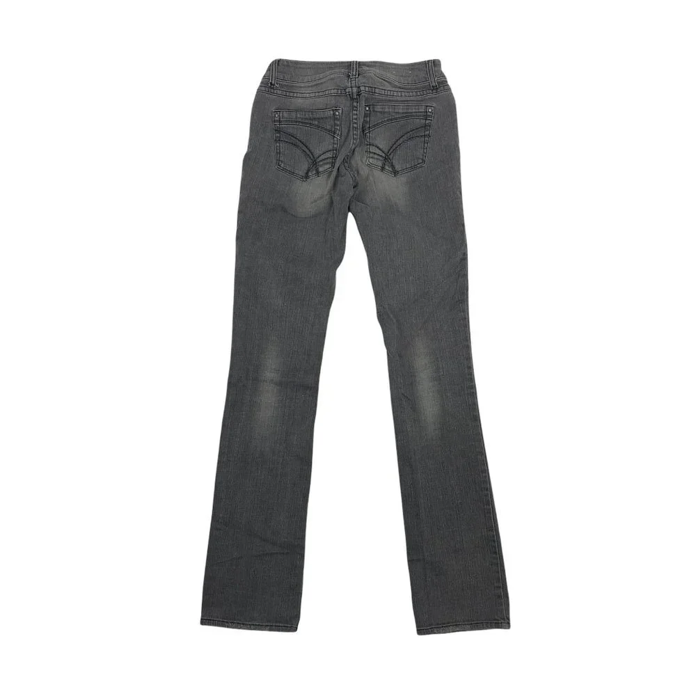 Delia's 1 / 2 Morgan Jeans Distress Slim Skinny Gray Juniors - Picture 2 of 6